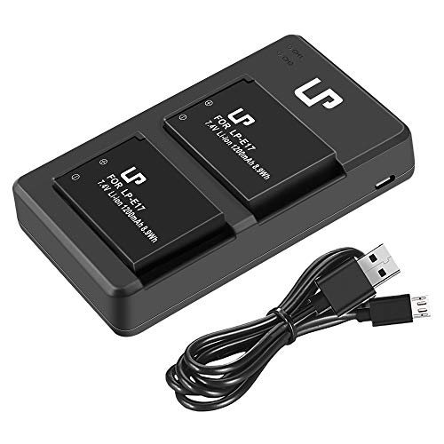 LP-E17 Battery Charger Pack, LP 2-Pack Battery & Dual Slot Charger, Compatible with Canon EOS RP, Rebel T7i, T6i, T6s, SL3, SL2, 77D, 8000D, 800D, 760D, 750D, 200D, M6, M5, M3 DSLR Cameras & More