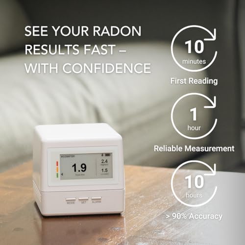 Ecosense EcoQube Flex Smart Radon Detector - Battery Powered Continuous Radon Monitor for Home Use with Always-On Display, Bluetooth App, Daily, Weekly, Monthly & Yearly Fluctuations on App - Image 6