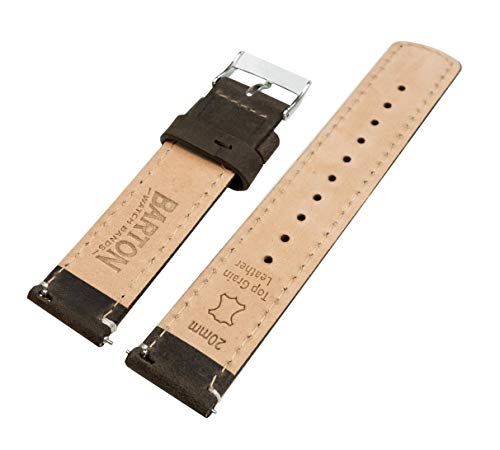 Image of BARTON WATCH BANDS - Top Grain Leather Watch Bands Compatible with Apple Watch Models - 1, 2, 3, 4, 5, 6, 7, 8, 9, 10, SE, Ultra & Ultra 2