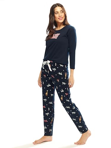 Image of LOTIK Women's Cotton Floral Print Top-Payjama Half Sleeve Nightsuit Set