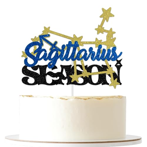 ShuanQ Sagittarius Season Cake Topper - Sagittarius Star Sign Birthday Baby Shower Party Cake Decor - Constellations Theme Party Birthday Cake Picks - Zodic Astrology Party Decoration Supplies (Sagittarius)