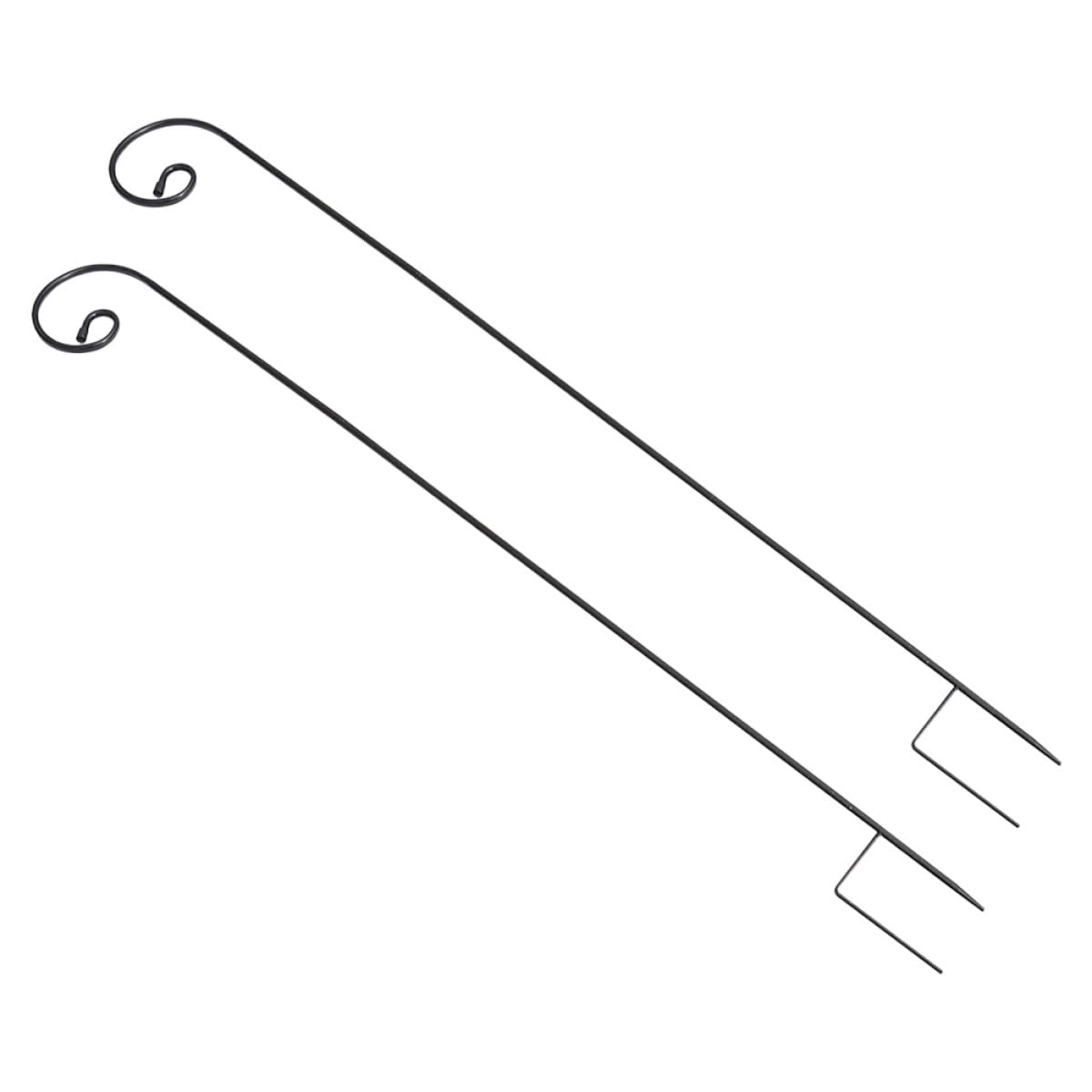 HOMSFOU Crochets en Fer Noir pour Suspendre Luminaires Extérieurs Lot de 2 Multi-fonctionnels et Détachables et Pots de Fleurs le Jardin la Pelouse