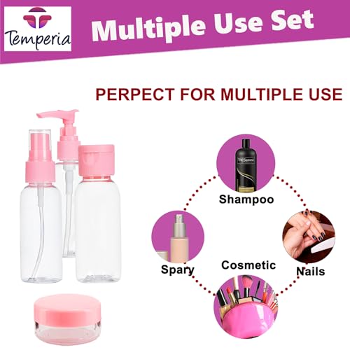 Temperia 7pc Refillable Travel Bottles with Pouch - Image 8