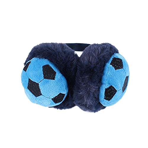 Kids Cute Football Earmuffs Soccer Ear Warmer Winter Warm Ear Covers Foldable Headband Plush Earmuffs for Toddler Boys Girls4