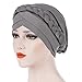Fxhixiy Hijab Braid Silky Turban Hats for Women Cancer Chemo Beanies Cap Headwrap Headwear (Gray)