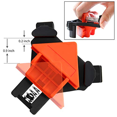 90 Degree Corner Clamps, Wood Working Tools, 4Pcs Right Angle Clamps With Adjustable Spring Load, Clip Clamp Tool For Woodworking #TOP2