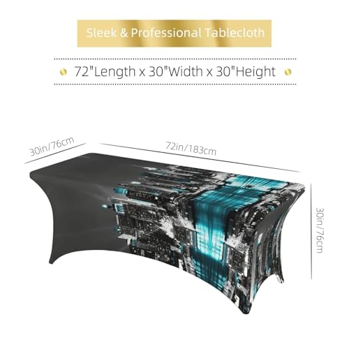 Housse table de patio extensible élasthanne pour masquer et décorer une table de buffet - 7