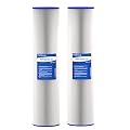 Purevua 2-Pack 20" x 4.5" Pleated Sediment Water Filter Cartridge, 50 Micron High Flow Whole House Water Filter Replacement for Well Water, Compatible with ECP20-20BB, SPC-45-2020
