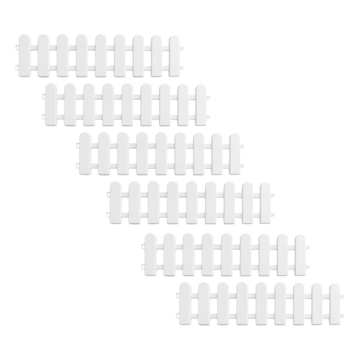 Clôture de jardin plastique blanc 6pcs pour délimiter les massifs