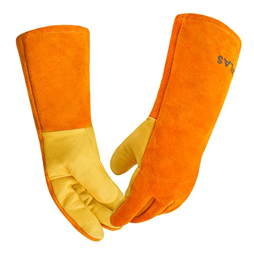 Welding Gloves, Welder Gloves 14 Inch Leather Heat Resistant Forge Welders Gloves For Mig/Tig/Arc Welder #TOP28