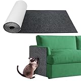 Leafpool Anti Cat Scratch Furniture Protector Mat, 120"x16" Large Cat Scratching Mat, Self-Adhesive Couch Furniture Protectors from Cats Claws Trimmable DIY Wall Climbing Carpet (Dark Grey)