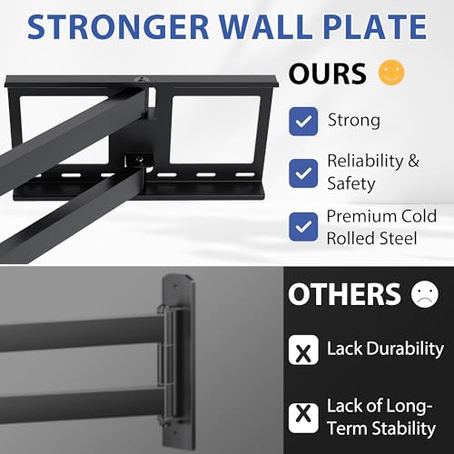 Image of BONTEC Corner TV Wall Mount with Extra Long 40.9 inch Extension Arm for 32-75 Inch TVs, Holds Up to 132 lbs, Full Motion Dual Arm TV Bracket with Tilt, Swivel, Level Adjustment, Max VESA 600x400mm