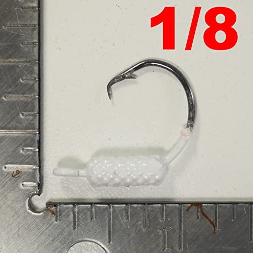 Yellowtail Snapper Weighted Circle Hook Jig - (White) 4/0 Hook - 1/8 Oz - 25 Pack #TOP1