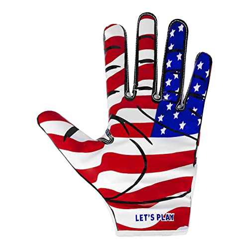 Lisaaz Football Gloves Receiver Gloves For Football Best Skin Fit Tight Stylish Football Gloves Men Design Expert Pick Tacky Men Gloves Football Use To Improve Performance (Adult X-Large) #TOP2