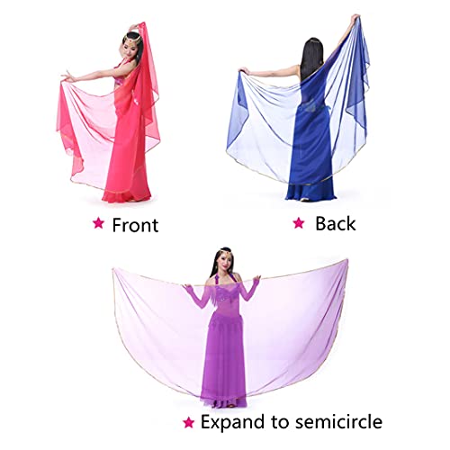 Womens Lightweight Semicircle Chiffon Hand Scarf, Belly Dancing accessories, for Belly Dance Performance4