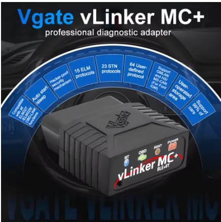 vLinker MC ELM-327 V2.2 Bluetooth 3.0 4.0 Skaner OBD2 OBD 2 BimmerCode Auto Narzędzia diagnostyczne do samochodów ELM 327 V1 5 (Bluetooth 4.0)