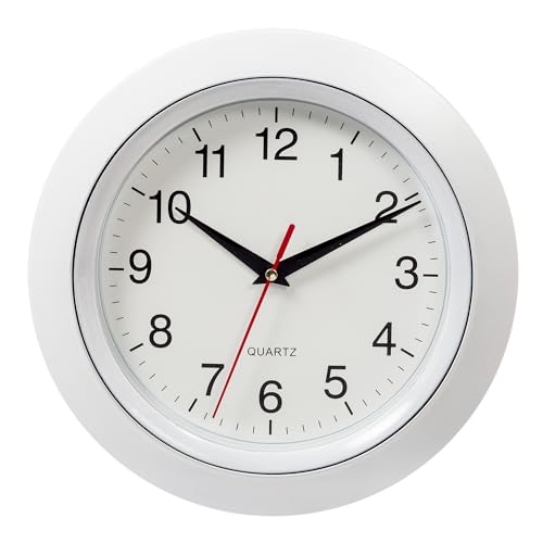 Kiera Grace 10" Reno White Wall Clock Silent Home Decor