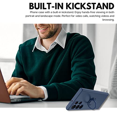 navor Capa de telefone para Samsung Galaxy S22 Ultra, capa fina à prova de choque com suporte de ane