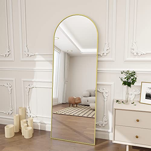 Image of Koonmi 64x21 Arched Full Length Mirror, Floor Mirror with Stand