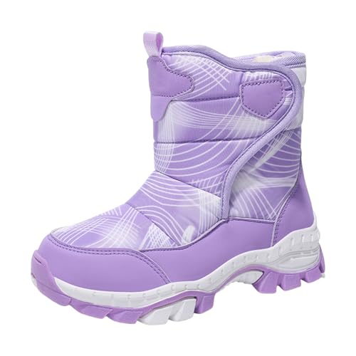 Girls Outdoor Hiking Boots Boys Warm Comfortable Non Slip Mid Calf Winter Shoes Thick Warm Boots - Main Image