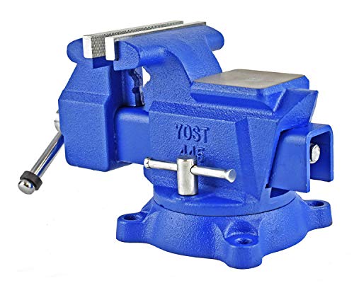 Yost Vises 465 Combination Vise | 6.5 Inch Jaw Width Heavy-Duty Utility Pipe And Bench Vise |Secure Grip With Swivel Base| Made With Cast Iron And Steel U Channel Bar | Blue #TOP5
