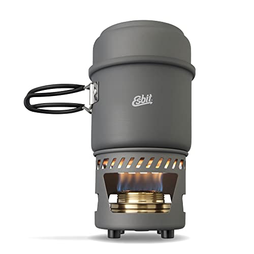 Esbit CS985HA 5-Piece Lightweight Trekking Cook Set with Brass Alcohol...