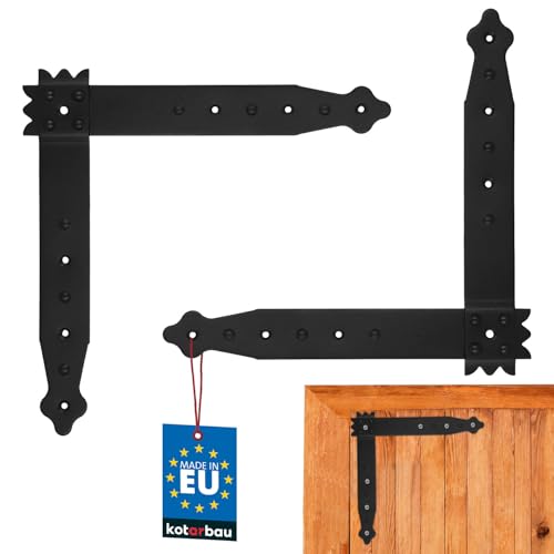 KOTARBAU® Kątownik okienny 250 x 250 x 35 mm 1 para kątów budowlanych kątownik kątowy kątownik ozdobny powłoka proszkowa czarna łącznik do drewna łącznik