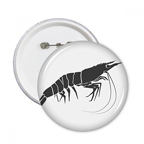 Badge crevette marine imprimé pin's bouton rond décoration vêtement multicolore taille S