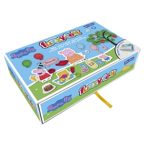 John Adams | Fuzzy-Felt - Peppa Pig Drawer Set: Mix and match felt pieces to create your very own Peppa Pig pictures!| Preschool toy| Ages 3+ Red