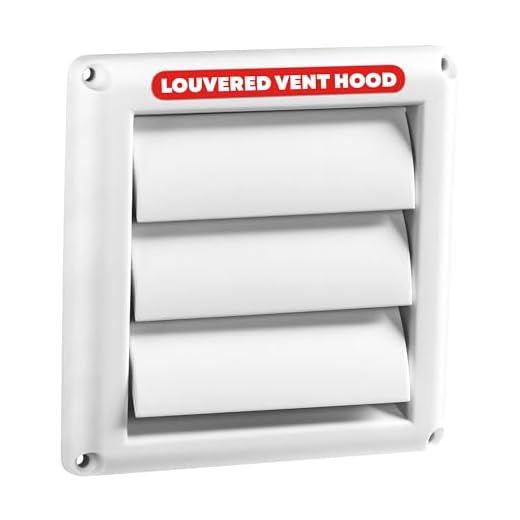 Deflecto Supurr-Vent Louvered Weather-Resistant Outdoor Plastic Dryer Vent Cover for 4 inch Pipe, UV Protection for Maximum Airflow Efficiency & Long-Lasting Durability | 6 inch x 6 inch Size | White