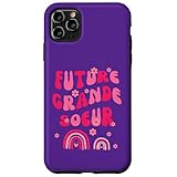 Futur Grande Sœur Arc-En-Ciel Rose Famille Enfant スマホケース iPhone 11 Pro Max 用