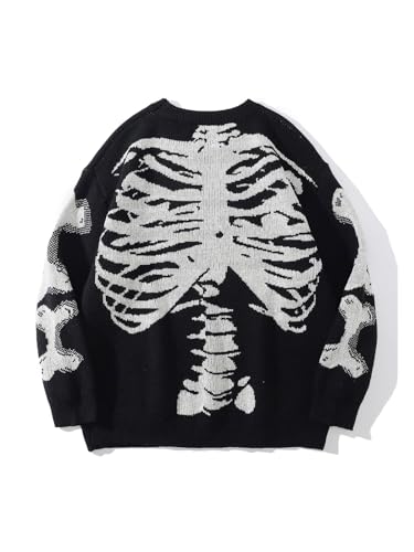 Pull homme squelette idéal pour un style streetwear décontracté et chaud en hiver urbain