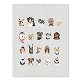 Andaz Press Dog Wall Art Print Poster, 8.5x11-inch, Preppy Dog Breeds, 1-Pack, Christmas Birthday Gift, Unframed
