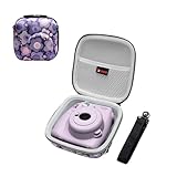 XANAD Duro Caja Estuche Funda Fujifilm Instax Mini 13/12 / 11 Cámara Instantánea Correa Ajustable Extensible (Morado)