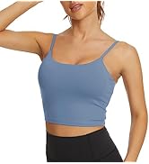 Tandisk Women Sports Bra Longline Crop Tank Top Padded Workout Running Yoga