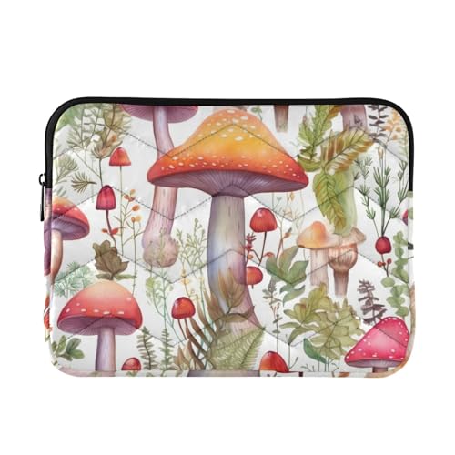 Funda para portátil 13-14 pulgadas impermeable Mushrooms blanca