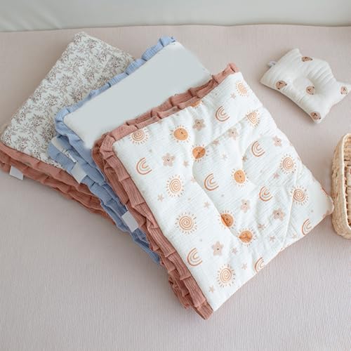 Couverture en coton à volants pour bébé rose pâle 100x100 cm - 7