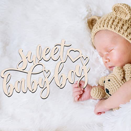 Tradder Sweet Baby Girl Baby Boy Wood Sign For Girl Boy Baby Shower Decorations Hanging Baby Sign For Newborn Gender Reveal 1St Birthday Party Decorations Photobooth Props Door Decorations (Boy) #TOP5