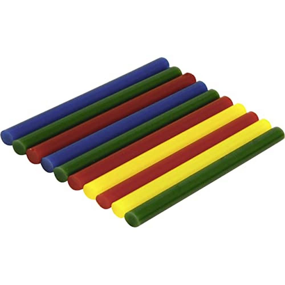 Rolson 61212 Mini Colour Glue Sticks, Multi-Colour, Set of 10 Pieces