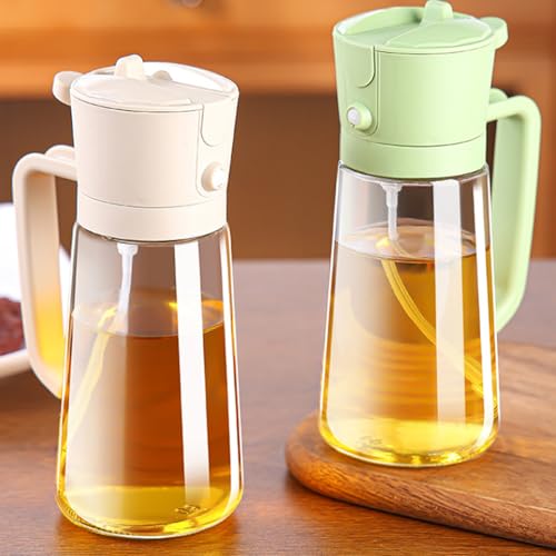 Image of MUAC Glass Oil and Vinegar Dispenser Bottle with Automatic Opening and Closing |Free Spot Measuring Oil Dispenser Bottle for Pouring Olive Oil, Vinegar, Soya Sauce (470 ml, Multicolor)