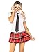 Leg Avenue womens - 4 Piece Private School Sweetie Set Sexy Pleated Skirt Roleplay Uniform Halloween Set f Adult Sized Costumes, White/Red, Large US