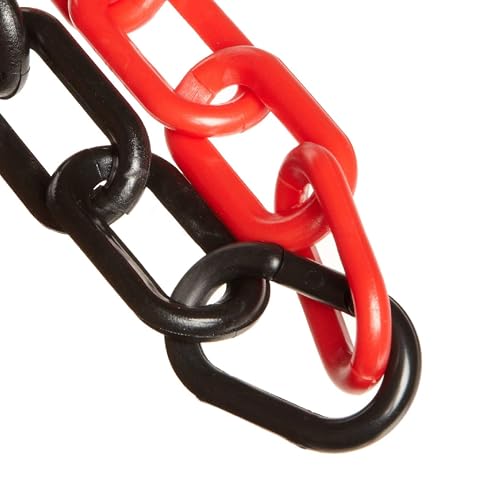 Mr. Chain Plastic Barrier Chain, Red/Black, 100 ft Length (30036-100)