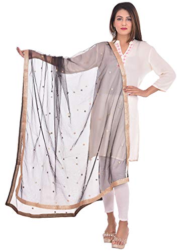 Image of YOUTHQUAKE Women's Embroidered Net Dupatta