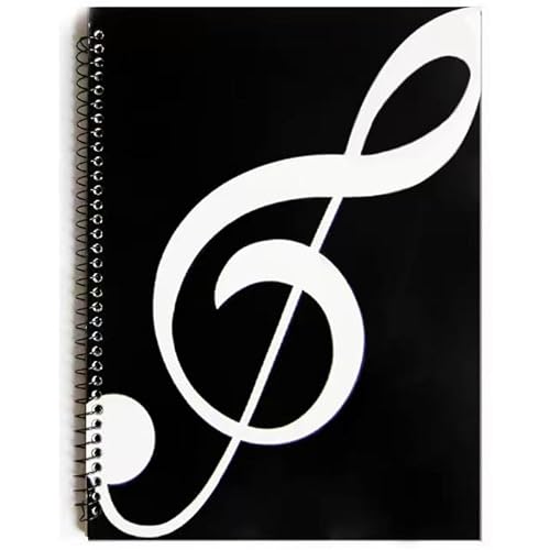 Blank Sheet Music Notebook,100 Pages Composition Manuscript Staff Pape,Manuscript Paper Notebook 26x19cm (Black Music)