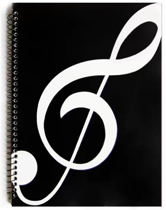Blank Sheet Music Notebook,100 Pages Composition Manuscript Staff Pape,Manuscript Paper Notebook 26x19cm (Black Music)
