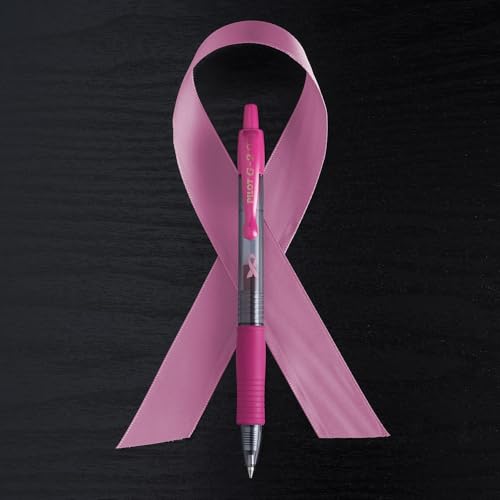 Image of Pilot G2 Breast Cancer Awareness Pink Pens with Black Ink, Retractable Gel Ink Rolling Ball, Fine Point, Dozen Box (31332)