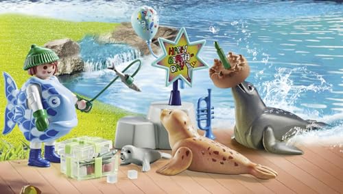 Coffret PLAYMOBIL Animatrice avec Otaries et Phoques Anniversaire au Parc Animalier Neuf - vue 7