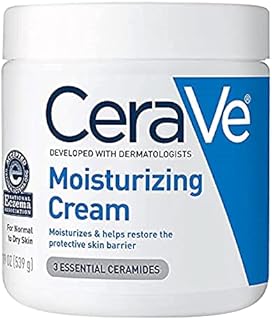 CeraVe Moisturizing Cream | Body and Face Moisturizer for Dry Skin | Body Cream with Hyaluronic Acid and Ceramides | Normal | Fragrance Free | 19 Oz | Packages May Vary