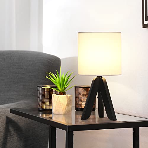 Lámpara de mesa trípode de madera HAITRAL con base negra miniatura 6