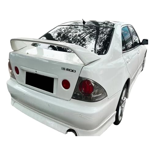 Compatible For Lexus ALTEZZA IS200 IS300 1JZ 1998-2005 With Lights ABS Plastic Rear Spoiler Trunk Boot Wing Spoiler(White)